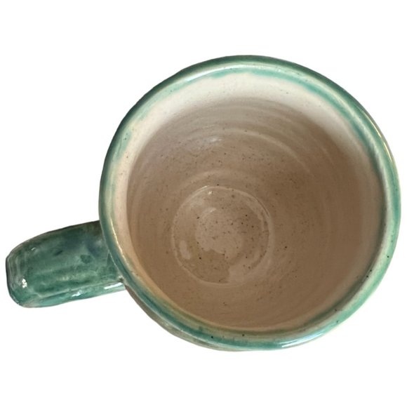 Charming HANDMADE Pottery Art Mug Glossy Raw Signed 3.25" tall x 3" across Charm - Picture 4 of 6